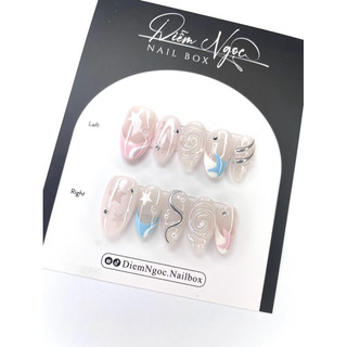 68 Nailbox thiết kế ngôi sao hồng xanh xinh xắn