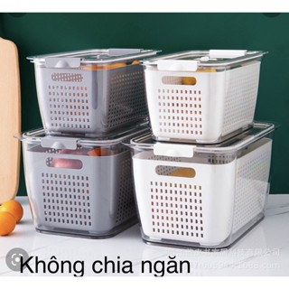 Hộp Nhựa Trong Suốt Đựng Thực Phẩm Tủ Lạnh,Có Lỗ Thoát Nước, Thoát Khí Dễ Dàng Bảo Quản Rau Củ 6588