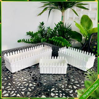 Chậu trông cây, Chậu nhựa máng hàng rào Kiểu dáng Rào tre, Size 42cm,30cm,20cm, trang tri văn phòng, lớp học, ban công