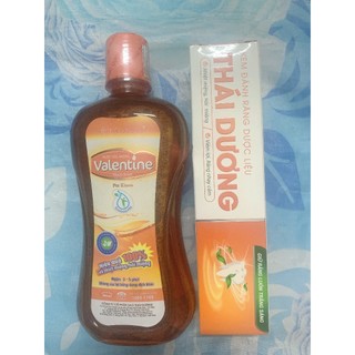 Combo tuýp kem đánh răng 150gr và nước súc miệng valentine 500ml