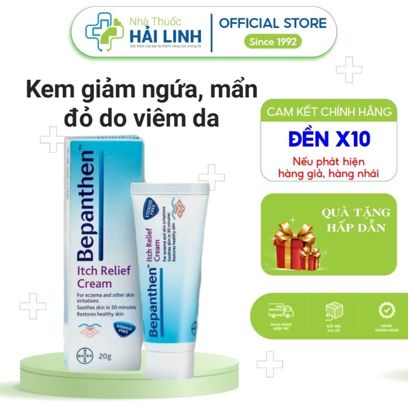 Kem bôi giảm ngứa, mẩn đỏ Bepanthen Itch Relief Cream ⚡ Tặng quà ⚡ Date 12/26 Giảm chàm, khô da, dị ứng