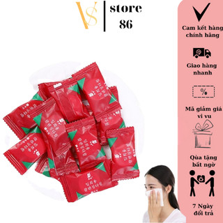 Combo 10 khăn giấy nén dạng viên kẹo vỏ đỏ rất tiện khi đi du lịch tiện ích VS STORE