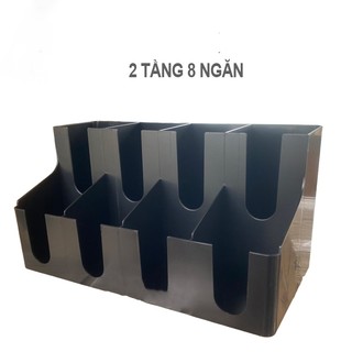 Kệ đựng cốc mika 8 ngăn 2 tầng qh02