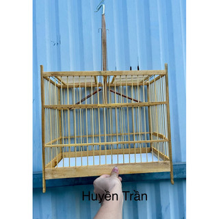 Lồng bẫy chim Chào Mào, lồng bẫy chào mào 2 cửa gỗ vàng Huế phụ kiện lồng chim Huyền Trần