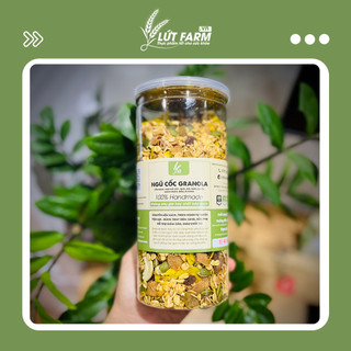 [50% YM] Granola LỨT FARM Hũ 500gr, Ngũ cốc hạt điều, hoa quả sấy, Gạo Lứt...