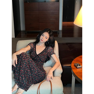 Đầm maxi thun lưới cổ tim #734