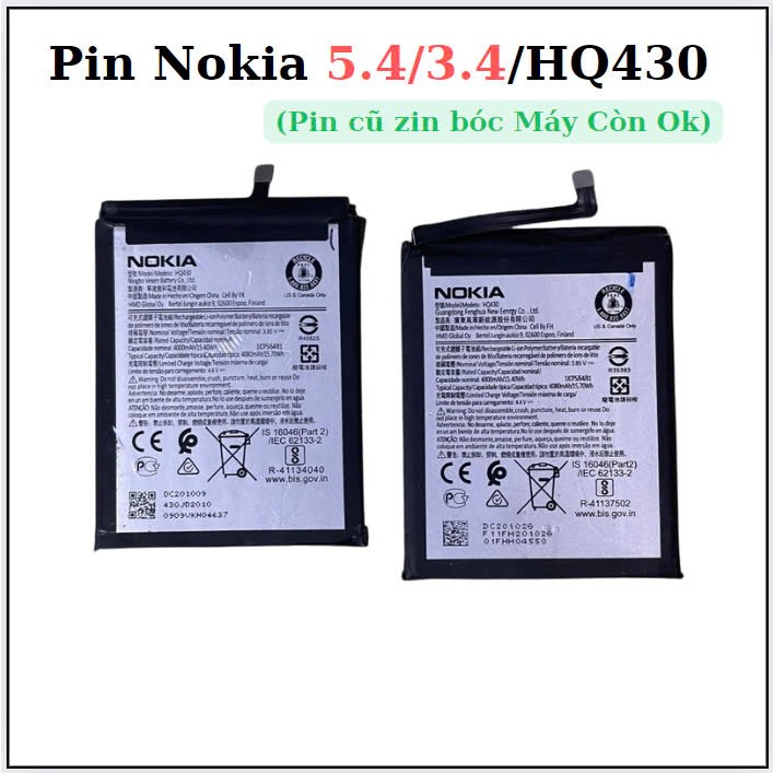 Pin Nokia 5.4,nokia 3.4,HQ430 (Cũ bóc máy)
