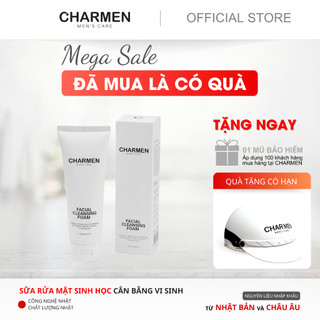 Sữa rửa mặt dành cho da dầu mụn cho Nam giới của CHARMEN, không cồn, làm sạch sâu, cân bằng hệ vi sinh trên da
