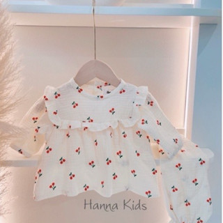 Bộ Quần Áo Dài Tay Bé Gái Cánh Tiên Cho Bé Gái Vải Xô Muslin Cao Cấp Họa Tiết Xinh Xắn Liena'S Closet