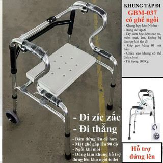 (HOẢ TỐC) KHUNG TẬP ĐI CÓ GHẾ NGỒI GBM-037
