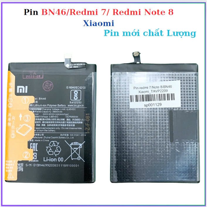 Pin xiaomi BN46/Redmi 7/redmi Note 8,mới
