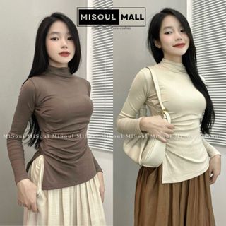 Áo Giữ Nhiệt Cổ 3 Phân Dài Tay Xẻ Tà BigSize Misoul Mall, Áo Giữ Nhiệt Mùa Thu Đông Co Dãn BigSize 222