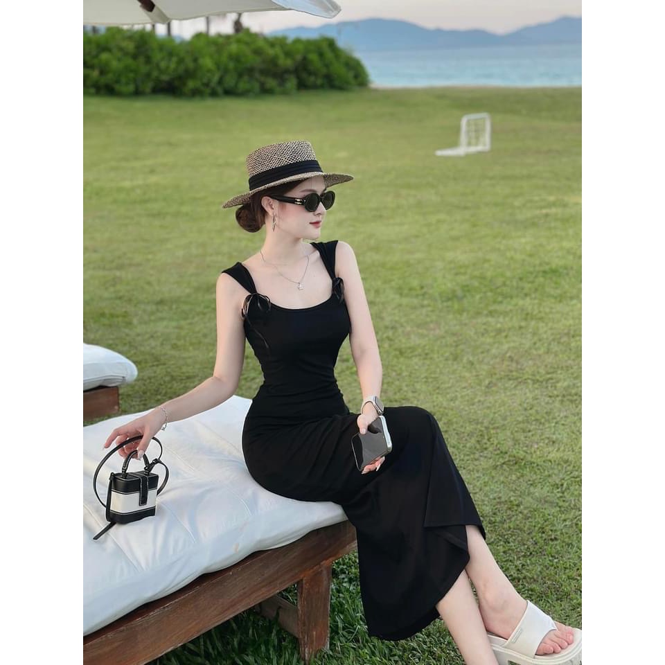 Váy body phối dây nơ