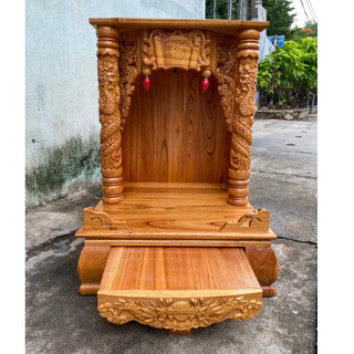 Bàn thờ thần tài ông địa gỗ xoan ngang 42,48 56cm, bàn thờ ông địa gỗ