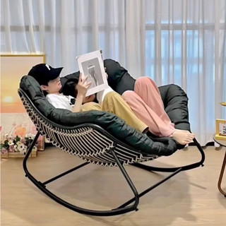 Ghế lười bập bênh Papasan HEALHOMES nệm vuông thư giãn đọc sách mây nhựa khung thép bảo hành 2 năm