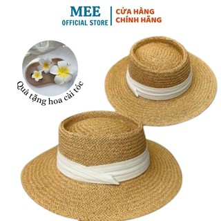 Mũ cói Gaucho Panama cao cấp, Mũ rộng vành viền vải đi biển