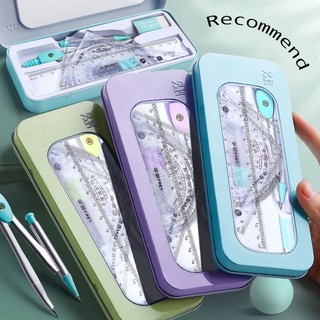 Bộ dụng cụ học tập 7 món compa, eke, thước kẻ, tẩy, chì. Bộ đồ dùng toán học