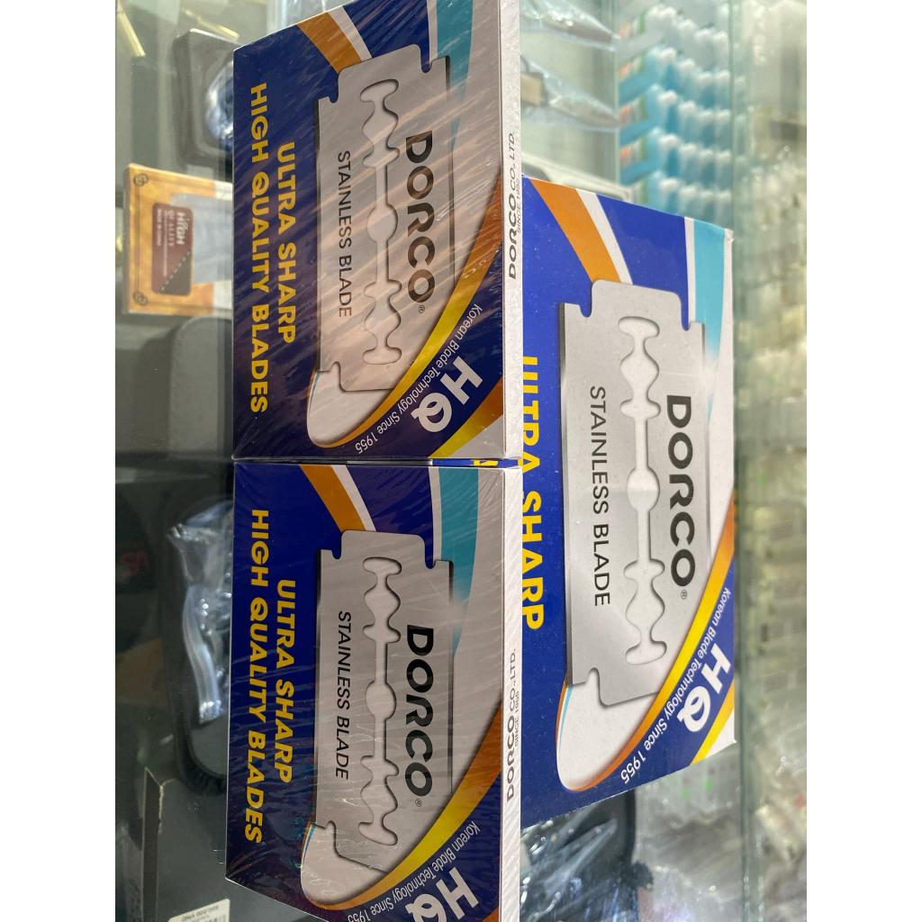 Dao lam Dorco HQ xanh hộp 100 lưỡi, dao lam sắc