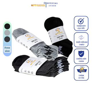 Tất Vớ nam cổ ngắn màu đen xám đậm cao cấp trơn chất cotton mềm mại thoáng mát kháng khuẩn, chống mùi hôi OVT6 OPPAMAN