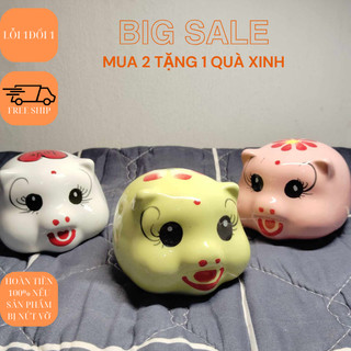 Heo đất, lợn đất tiết kiệm cánh tiên, heo đất mini cute Bát Tràng