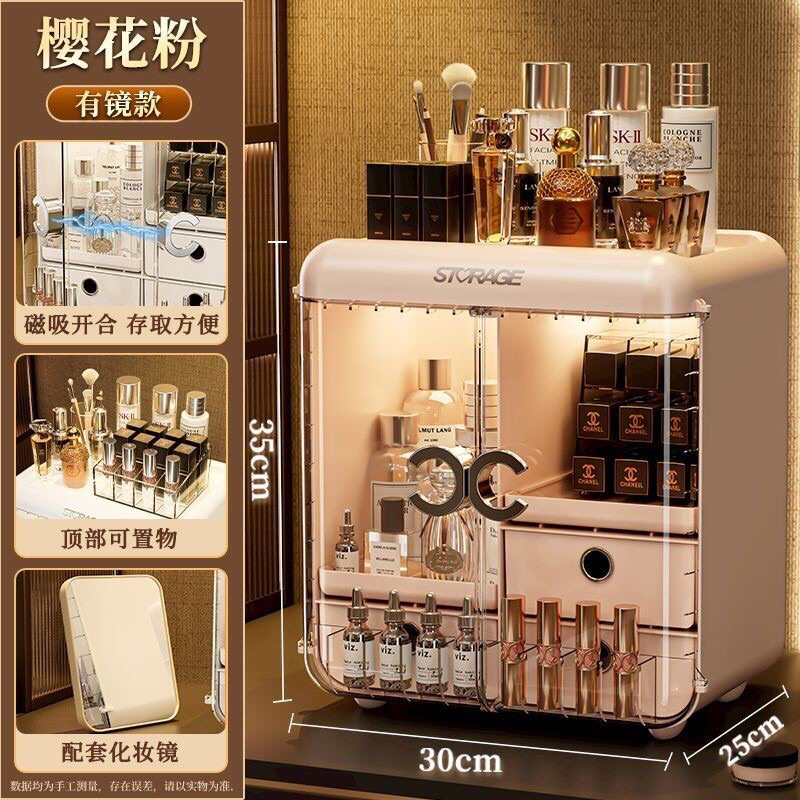 Kệ Để Mỹ Phẩm Cao Cấp, Hộp Đựng Mỹ Phẩm Nhập Khẩu, Tủ Đựng Mỹ Phẩm Nhiều Ngăn Tặng Khay Son