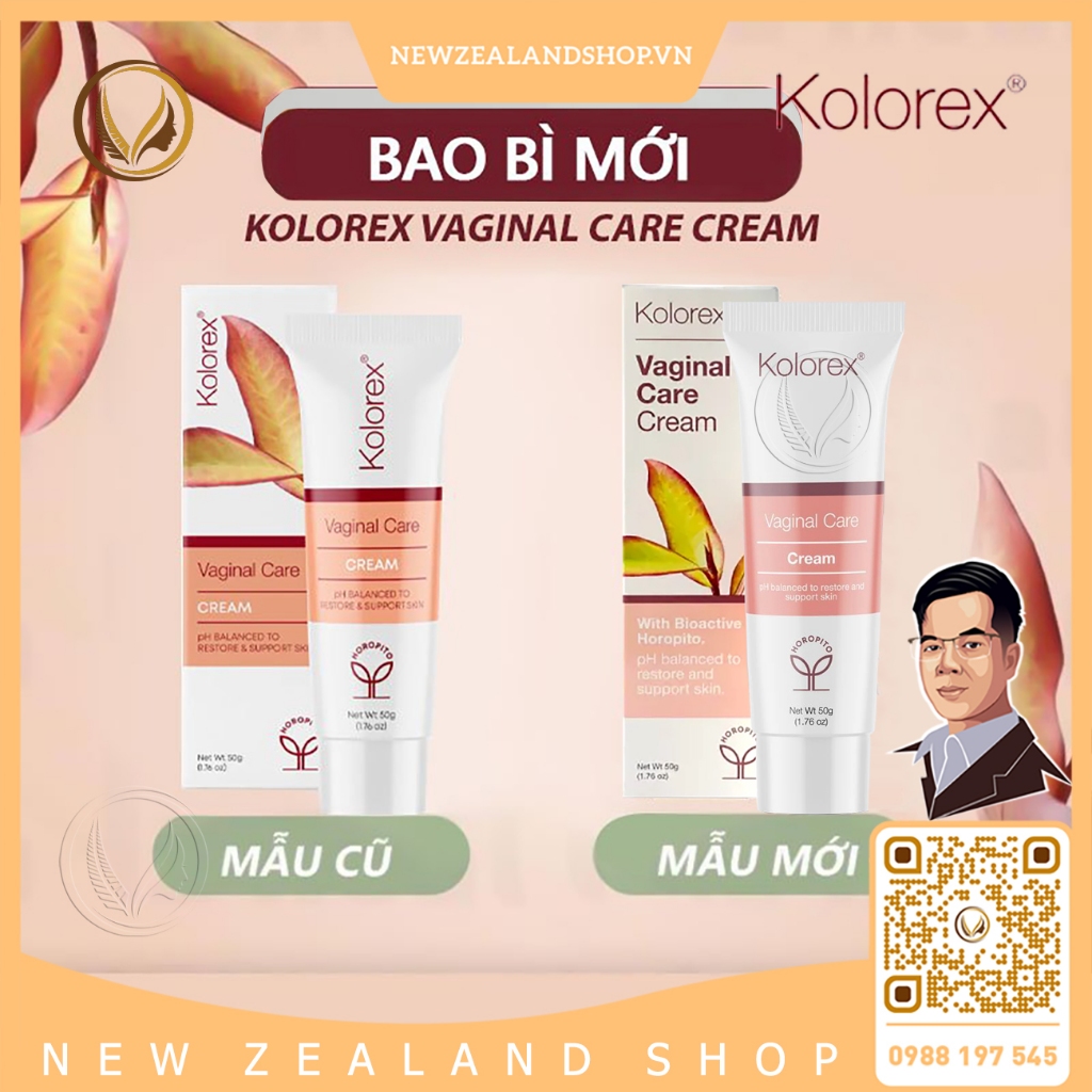 Kem bôi dưỡng ẩm vùng kín, giảm nấm ngứa, nấm candida Kolorex Vaginal Care Cream 50g