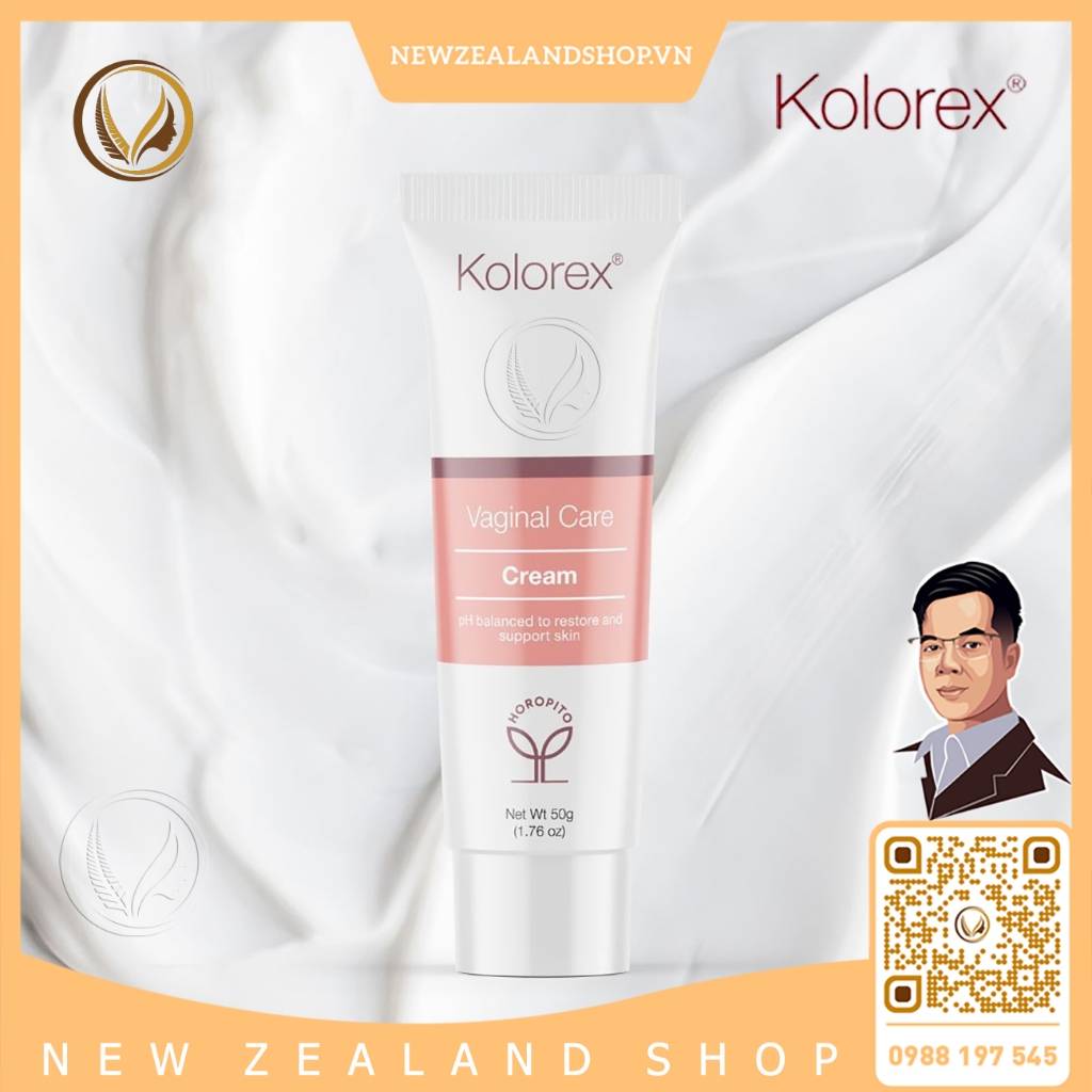 Kem bôi dưỡng ẩm vùng kín, giảm nấm ngứa, nấm candida Kolorex Vaginal Care Cream 50g