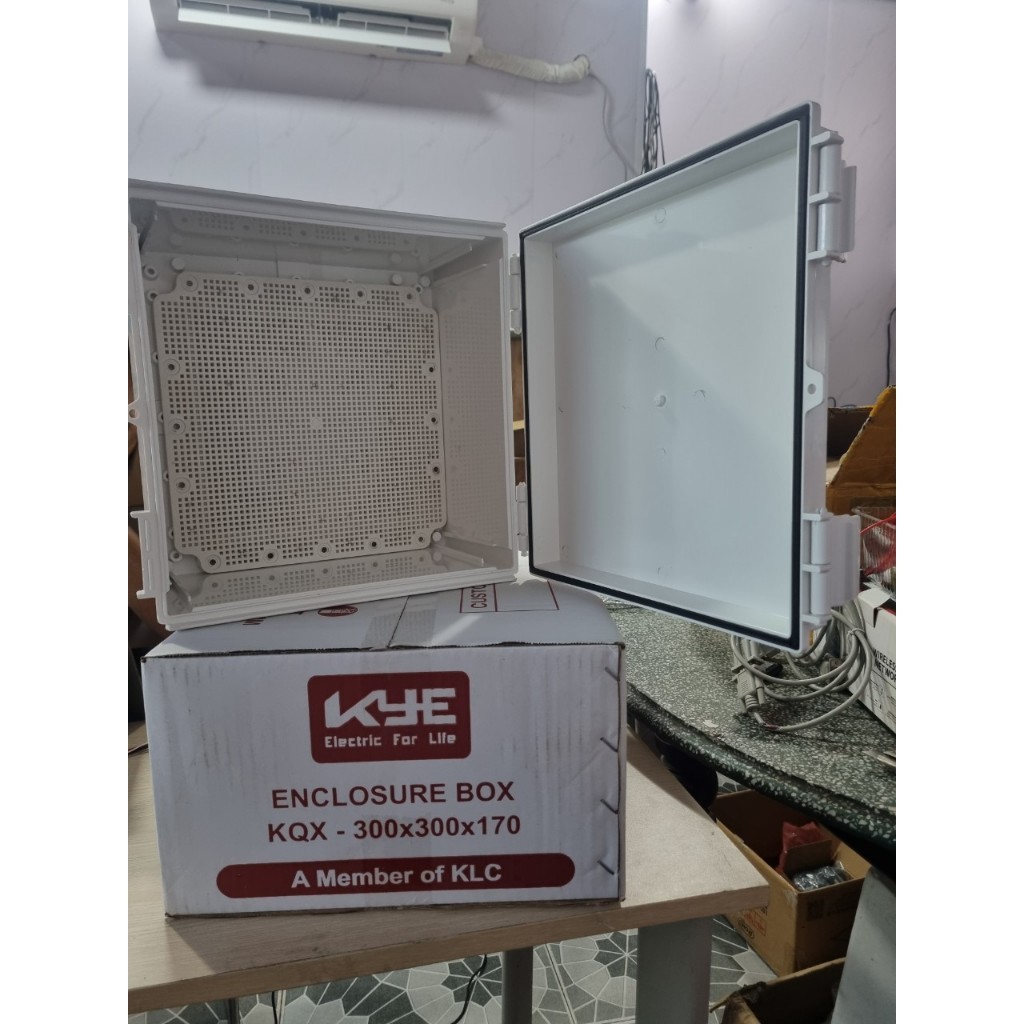 Tủ Nhựa kín nước ABS Cao Cấp 300x300x200, 300x300x170, 295 x 295 x 153 Vỏ Hộp tủ điện nhựa Kỹ Thuật Ngoài Trời KYE LIHAN - 300x300x200 Pat nhựa