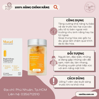 Viên uống chống nắng & trắng da murad 60 viên