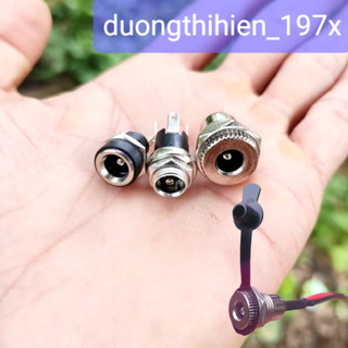 Jack nguồn DC 5,5x2,1mm có đai ốc và nắp bịt DC-022B, DC-025M,  DC-099 nối sẵn dây