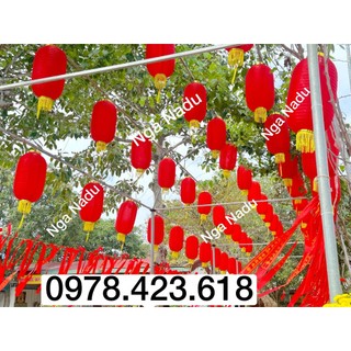 Đèn lồng Đỏ hình trụ dài trang trí Tết, Trung Thu nhà Chùa, Vu Lan nhà hàng Khai trương,trường học,cà phê chống nước