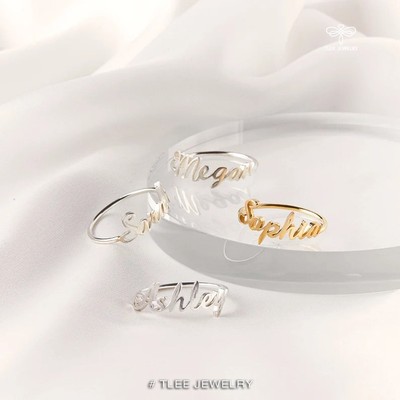 Nhẫn bạc nữ TLEE nhẫn chữ theo yêu cầu TLEE JEWELRY