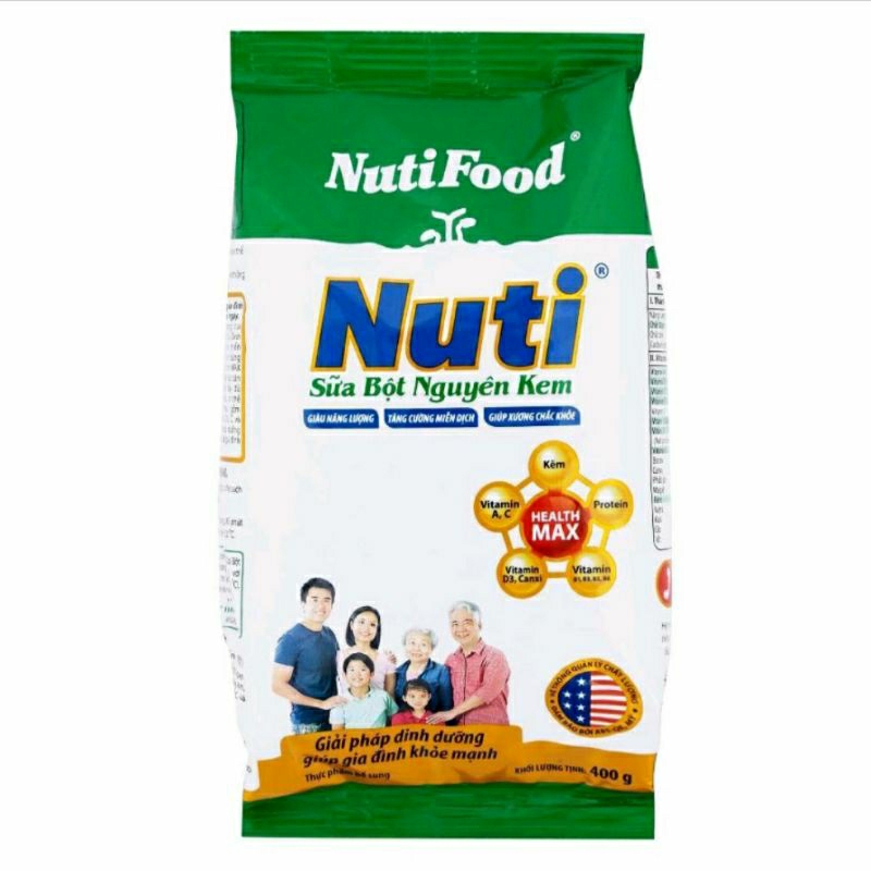 Sữa bột nguyên kem có đường Nutifood túi 400g