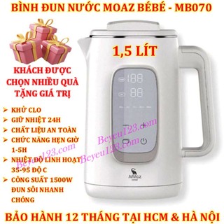 Bình đun nước siêu tốc giữ nhiệt 1.5L hâm nước pha sữa Moaz BéBé MB070