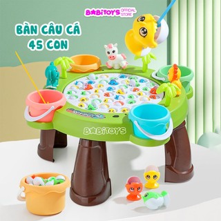 Đồ chơi câu cá điện, bàn câu cá đồ chơi trẻ em 45 con cá, 4 cần câu vui nhộn cho bé