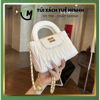   Túi xách nữ NHÚN QUAI XÁCH NEW kèm dây chuông sang chảnh  để vừa điện thoại size 20cm