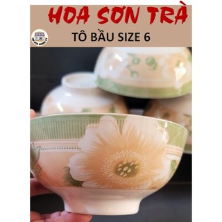 Tô bầu gốm sứ cao cấp họa tiết hoa sơn trà – size 6