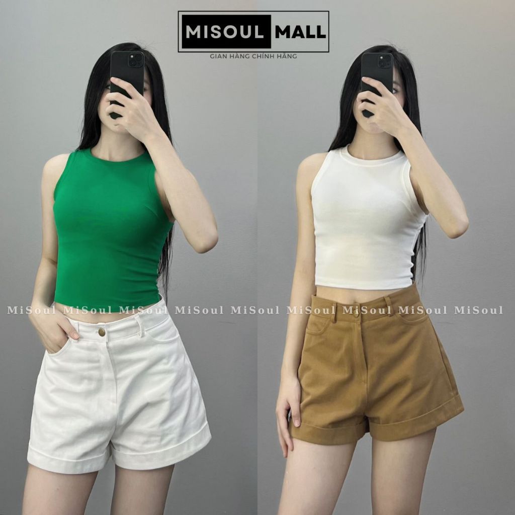 Áo Ba Lỗ Croptop Nữ Dáng Ôm Body MiSoul Mall,Áo Croptop Nữ Ba Lỗ Chất Cotton Bozip Thoáng Mát FreeSi