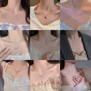 Vòng cổ, dây chuyền hình nơ đính đá sáng lấp lánh kiểu mới phong cách Hàn quốc