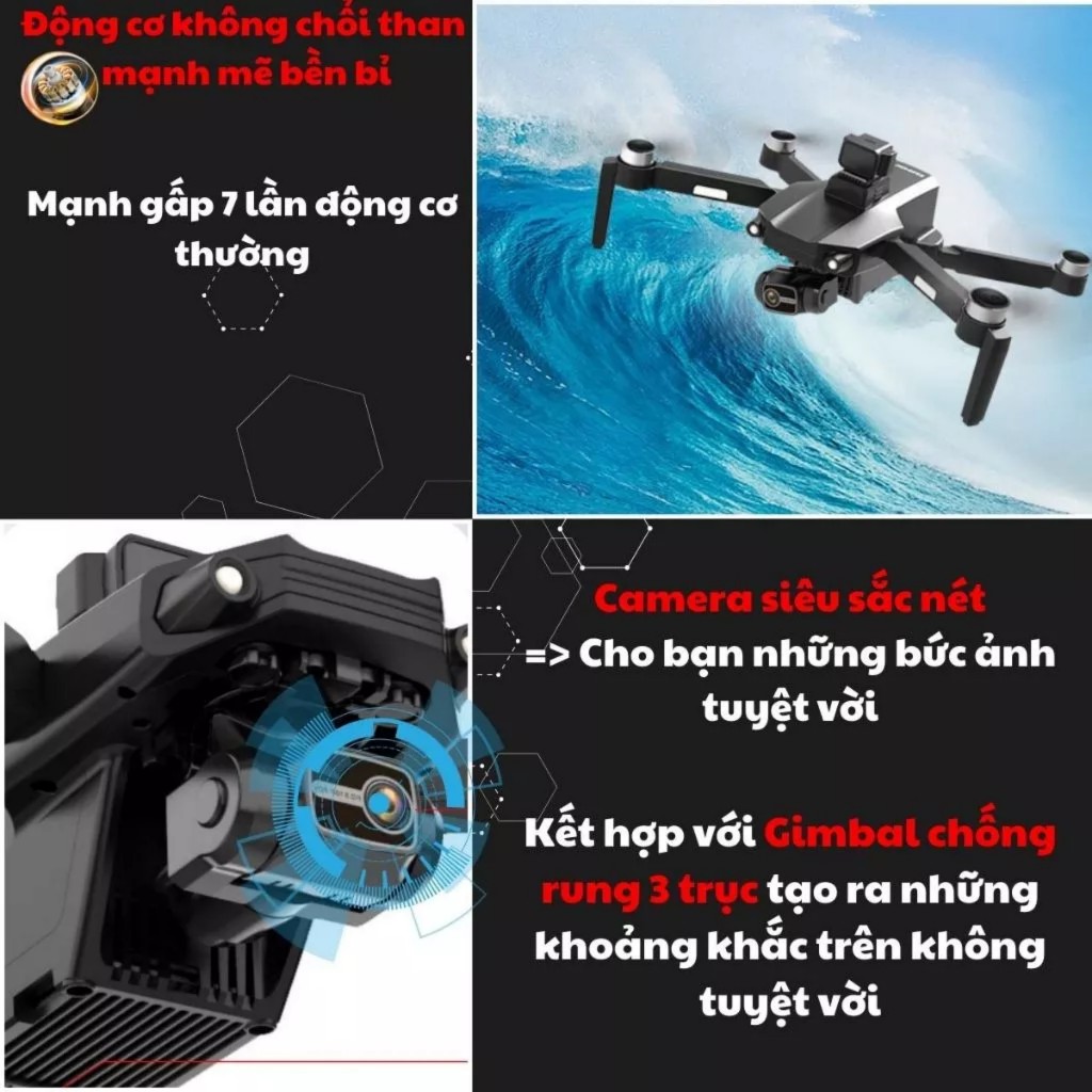FLYCAM M218 NEW 2024 +GPS+CHỐNG RUNG 3 TRỤC+HỖ TRỢ THẺ SD CHÍNH HÃNG | BigBuy360 - bigbuy360.vn