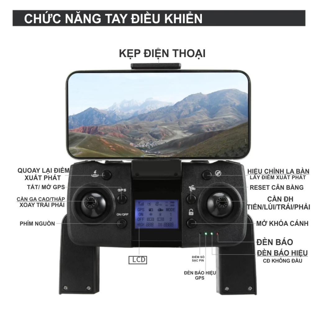 FLYCAM M218 NEW 2024 +GPS+CHỐNG RUNG 3 TRỤC+HỖ TRỢ THẺ SD CHÍNH HÃNG | BigBuy360 - bigbuy360.vn