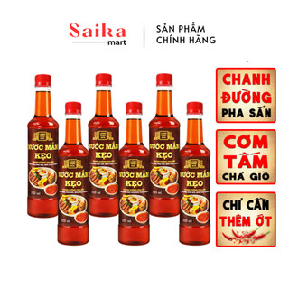 Thùng 6 chai nước mắm kẹo Làng Chài Xưa 525ml/chai chanh đường pha sẵn, dùng với cơm tấm, bún thịt