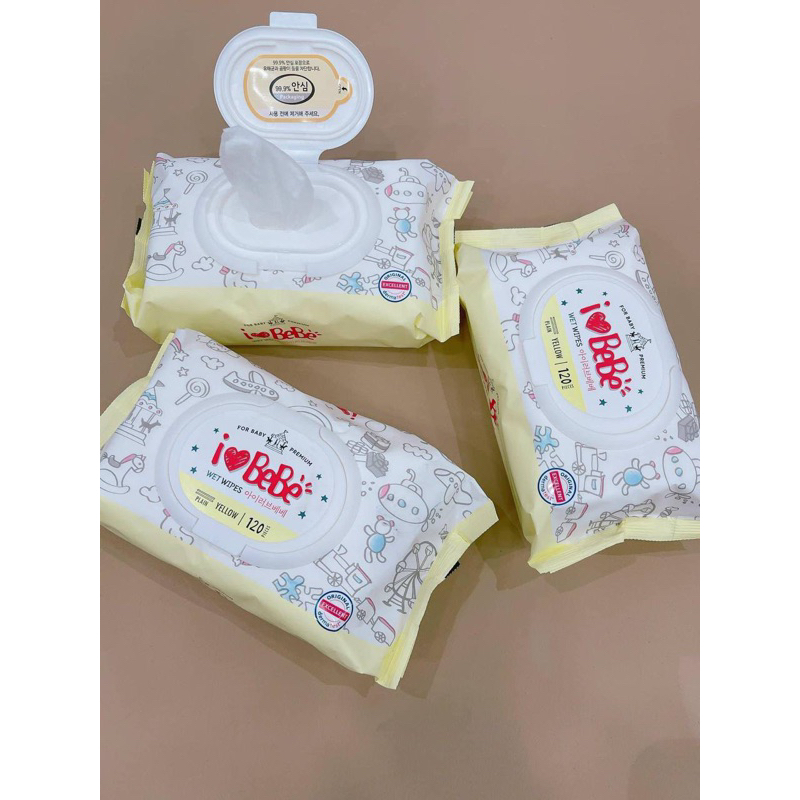 Khăn ướt trẻ em  I love BeBé Baby Baby Wipes120 tờ