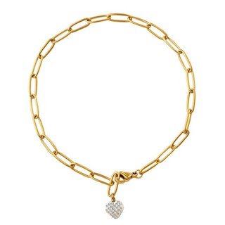 Lắc Chân Dây Xích Trái Tim Titan Ko Đen TT 3353