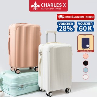 Vali kéo dẻo dẻo Vali kéo Vali du lich Sọc Đứng Size 20/24 inch Chống Vỡ Chống Nước Siêu Bền