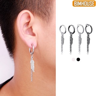 Bông tai BIMHOUSE, khuyên tai nam nữ titan thép không gỉ kiểu xỏ và kẹp tai không cần bấm lỗ (1 chiếc)