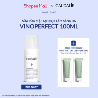 Sữa Rửa Mặt Tạo Bọt Làm Sáng Da Caudalie Paris Vinoperfect  100ml - MỚI 2024