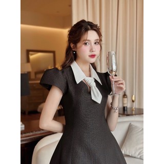 [6SIX closet] Váy SAMI phối cổ trắng ( tặng kèm cavat)