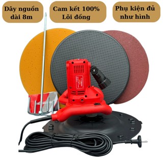 Máy Xoa Vữa -Máy xoa tường TOBOKI -dây nguồn dài 8m -  CÓ ĐÈN SOI-Tích hợp xoa vữa,trà nhám,quấy sơn-Bảo hành 12 tháng