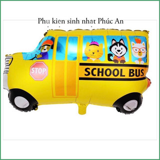 Bóng kiếng nhôm 75cm xe bus trang trí sinh nhật HPBD